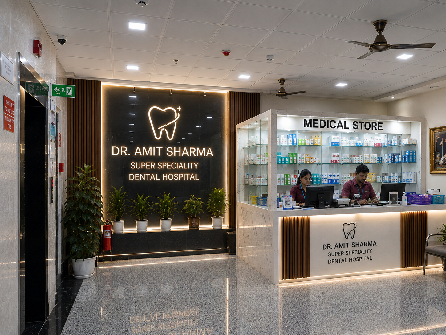 Hospital pharmacy & medical store — Dr. Amit Sharma Dental Hospital, Jaipur