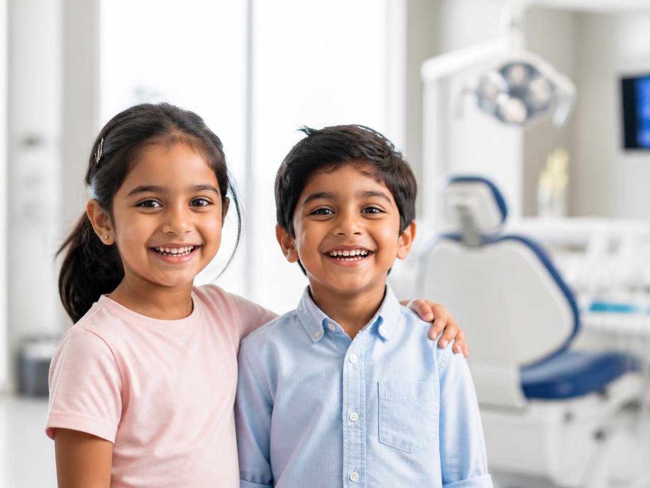 Smiling children at the Centre for Kids Dentistry in Jaipur